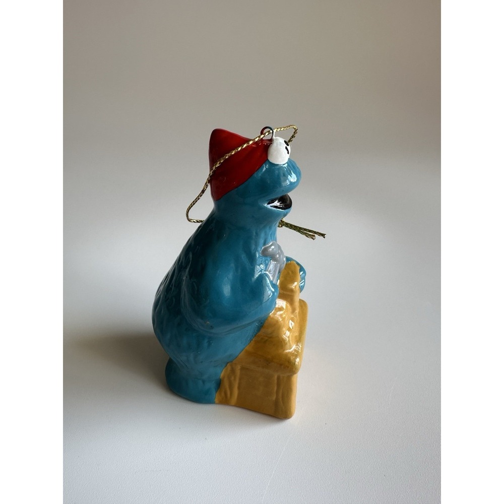 Vintage Sesame Street Cookie Monster Elf Toy Ornament Muppets 1980s Christmas - Picture 3 of 5